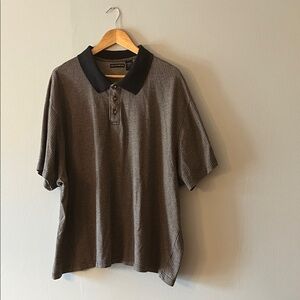 Men's Brown/black Polo with Black Contrast Collar